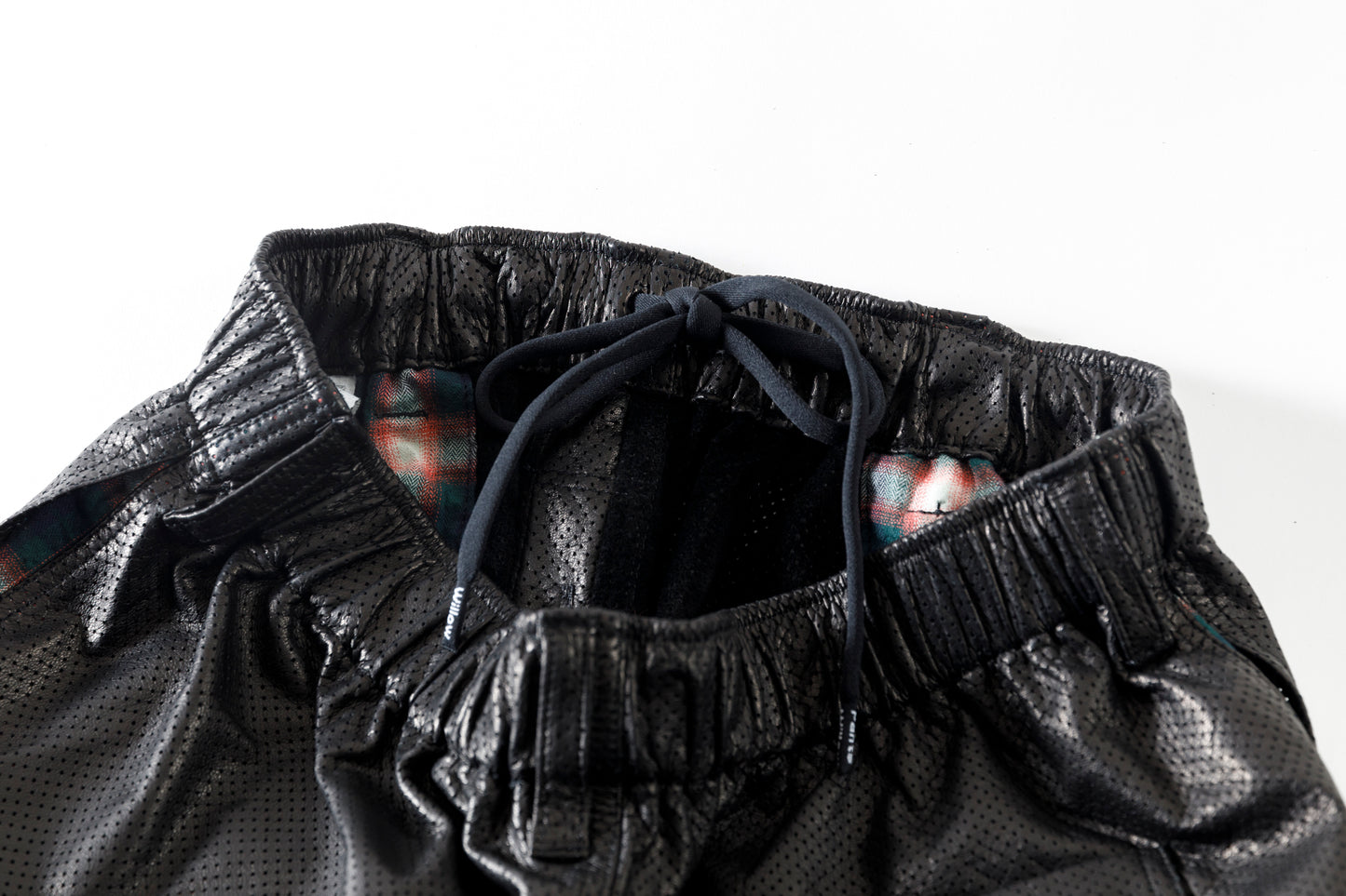 Willow Pants / P-007 Leather Shorts - Black(Punching Leather)