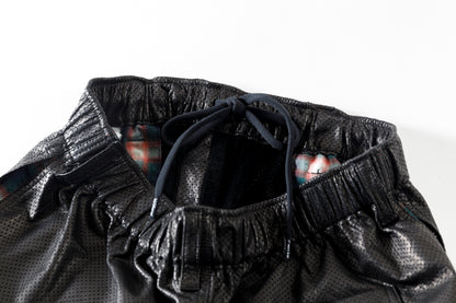 Willow Pants / P-007 Leather Shorts - Black(Punching Leather)