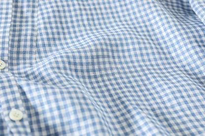 KIMURA / narrowing cardigan_Albini linen - GINGHAM