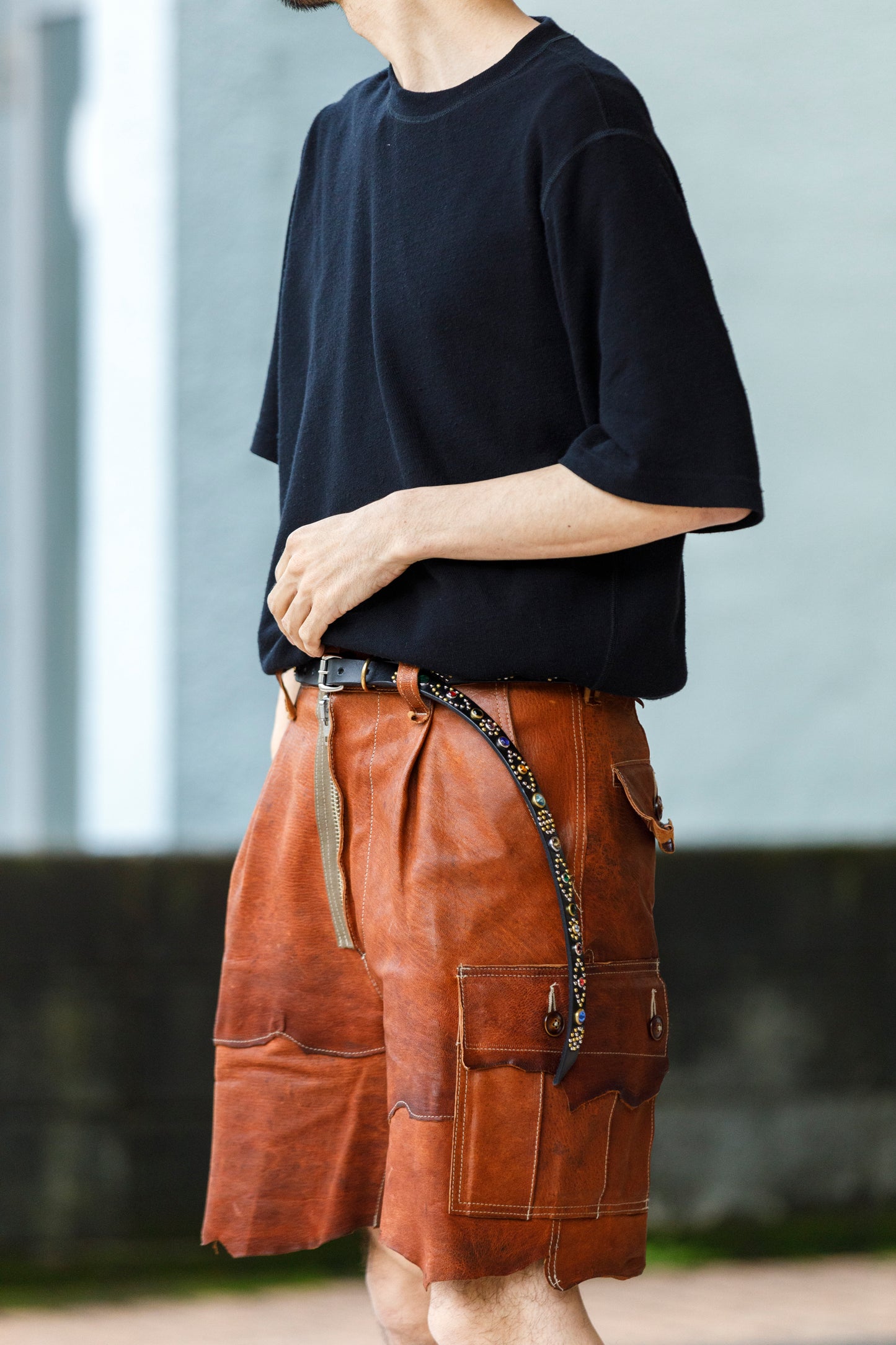GOODKARMA DEVELOPMENT / Narrow Studs Belt "ASHBURY" - Black サイズ3(34インチ)