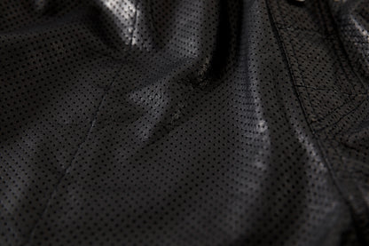 Willow Pants / P-007 Leather Shorts - Black(Punching Leather)