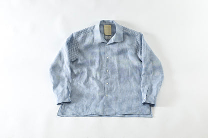 KIMURA / Whole oblong collar shirt L/S _ Albini linen - GINGHAM