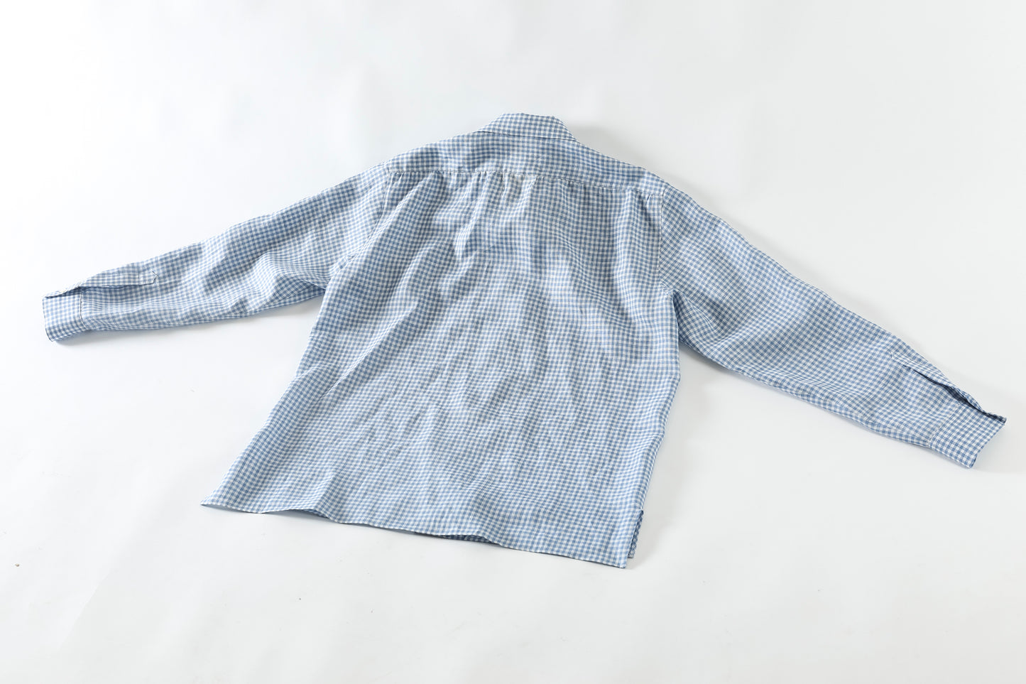 KIMURA / Whole oblong collar shirt L/S _ Albini linen - GINGHAM