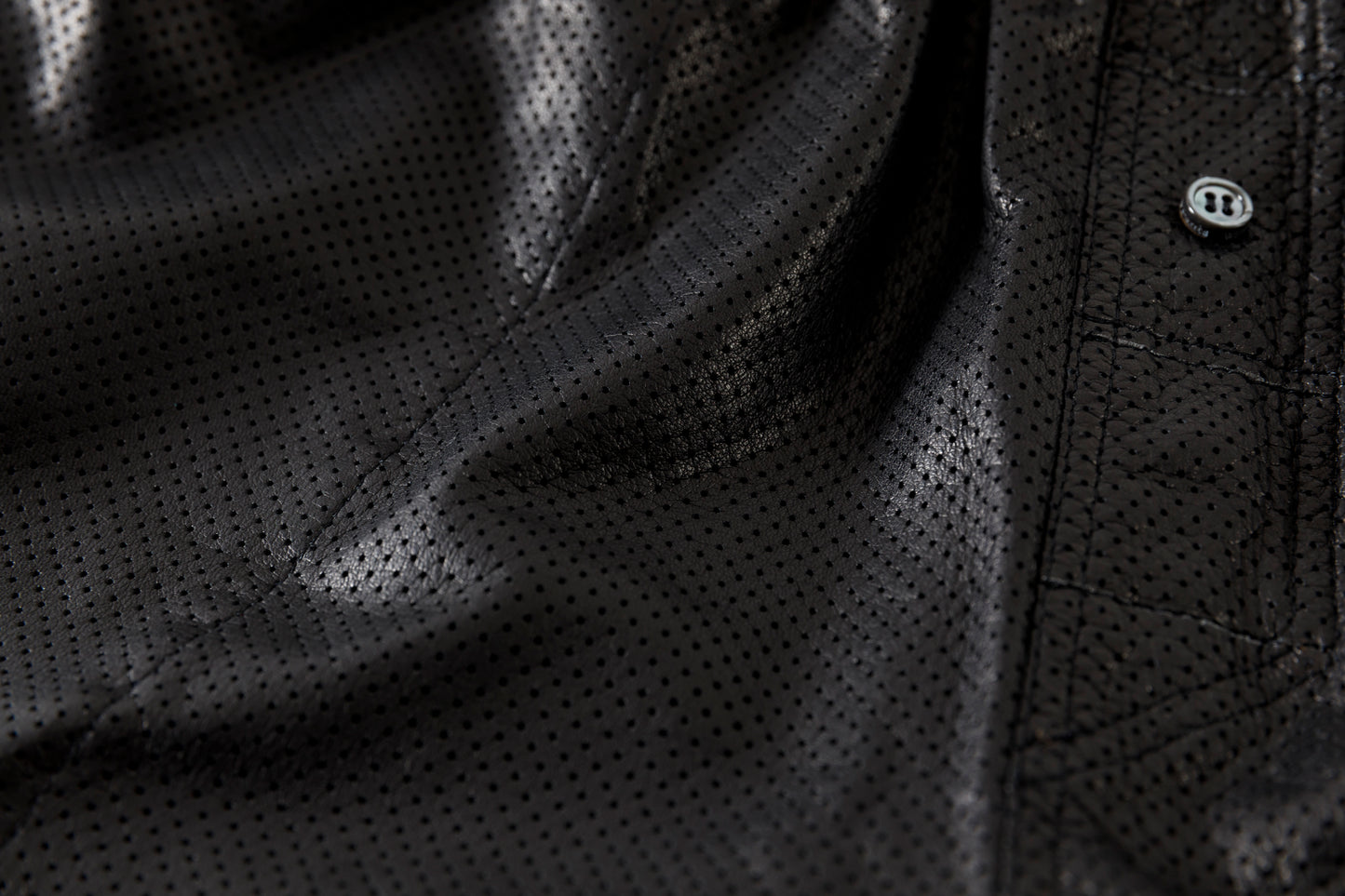 Willow Pants / P-007 Leather Shorts - Black(Punching Leather)