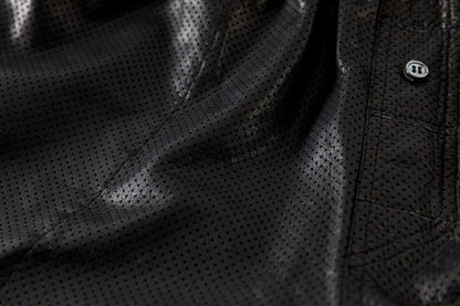 Willow Pants / P-007 Leather Shorts - Black(Punching Leather)