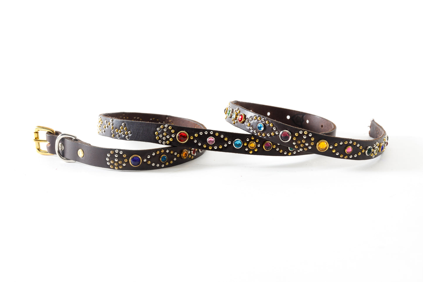 GOODKARMA DEVELOPMENT / Narrow Studs Belt "ASHBURY" - Brown サイズ3(34インチ)