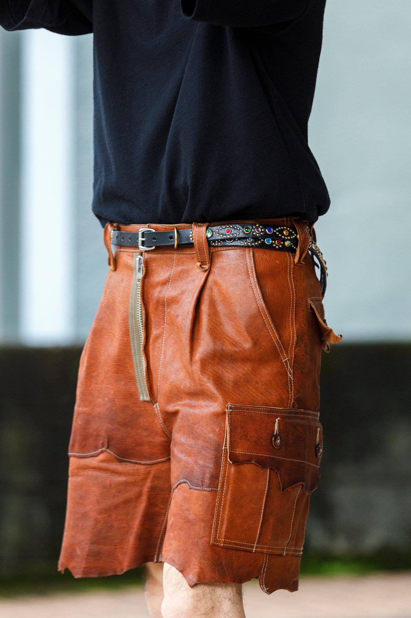 GOODKARMA DEVELOPMENT / Narrow Studs Belt "ASHBURY" - Black サイズ3(34インチ)