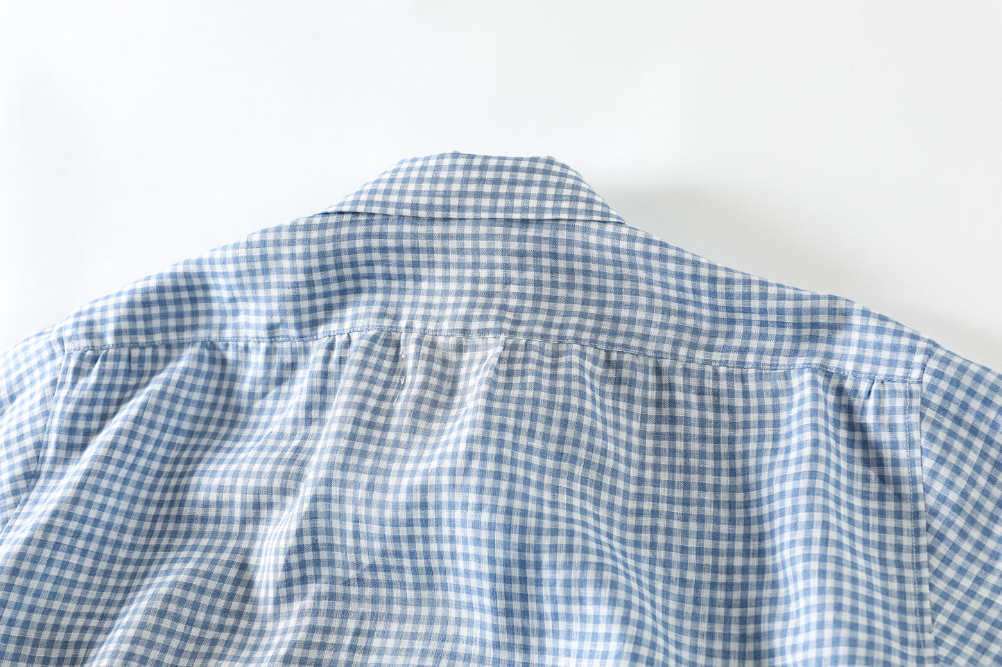 KIMURA / Whole oblong collar shirt L/S _ Albini linen - GINGHAM