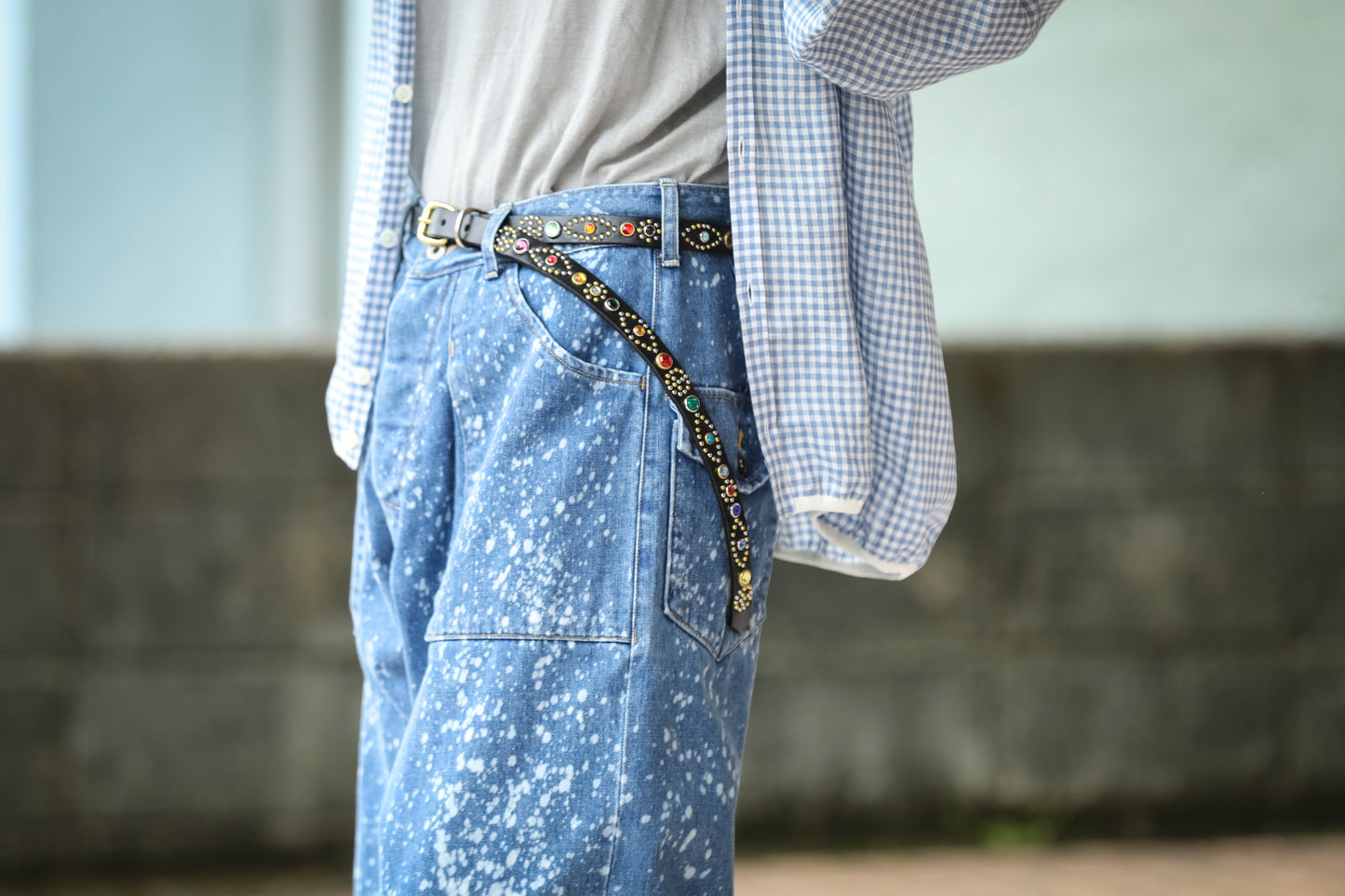GOODKARMA DEVELOPMENT / Narrow Studs Belt "ASHBURY" - Black サイズ2(32インチ)