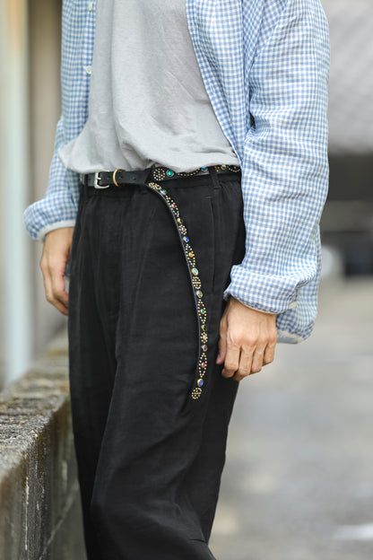 GOODKARMA DEVELOPMENT / Narrow Studs Belt "ASHBURY" - Black サイズ3(34インチ)