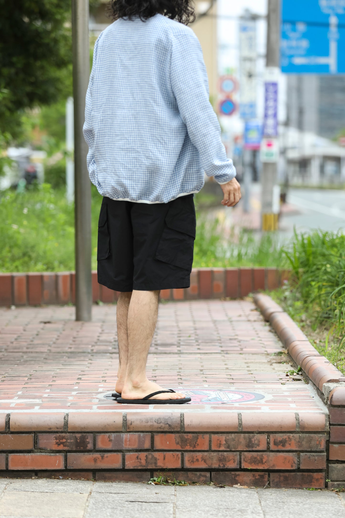 KIMURA / narrowing cardigan_Albini linen - GINGHAM