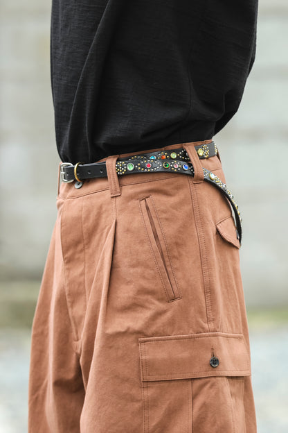 GOODKARMA DEVELOPMENT / Narrow Studs Belt "ASHBURY" - Black サイズ3(34インチ)