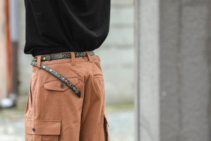 GOODKARMA DEVELOPMENT / Narrow Studs Belt "ASHBURY" - Black サイズ3(34インチ)