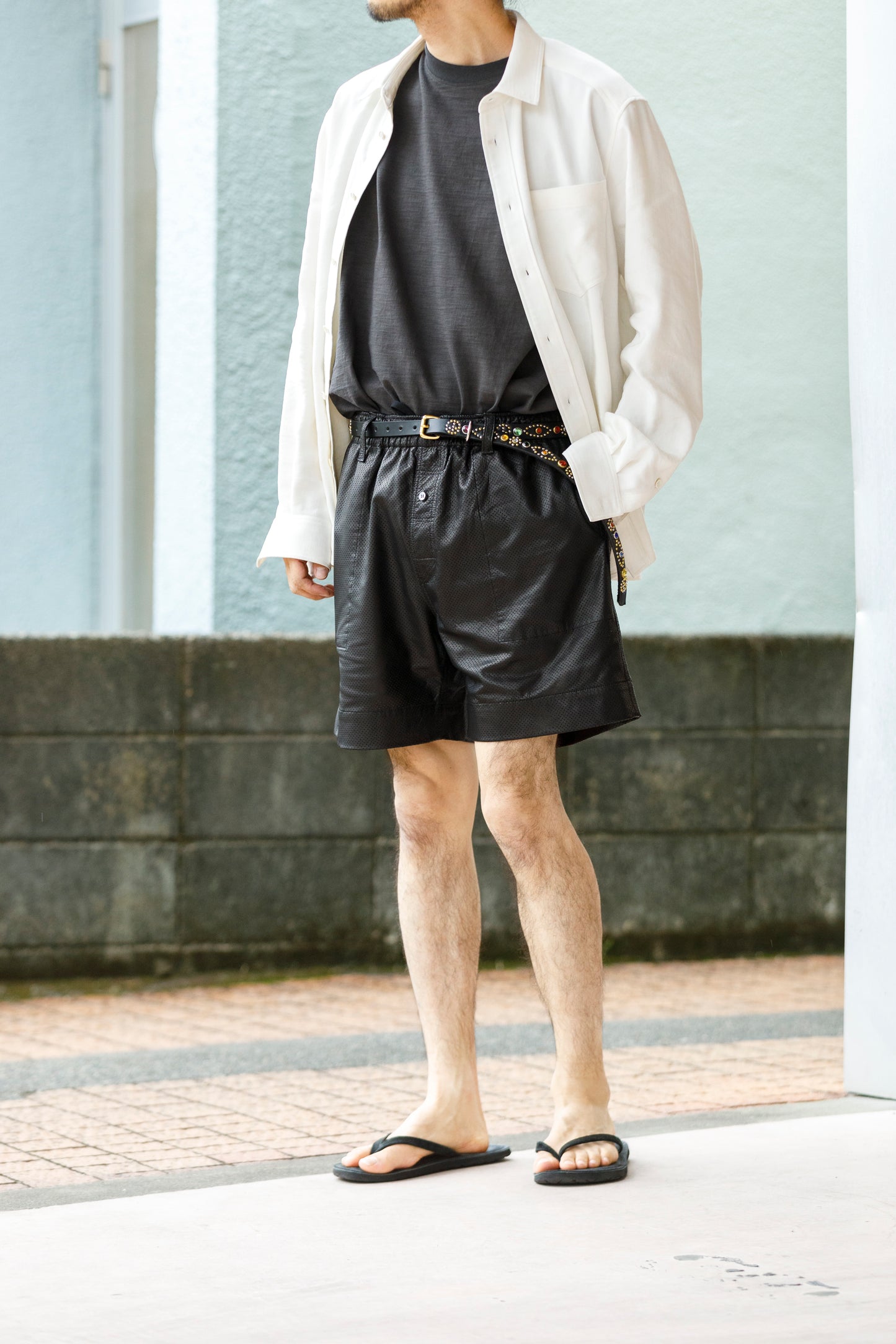 GOODKARMA DEVELOPMENT / Narrow Studs Belt "ASHBURY" - Black サイズ2(32インチ)