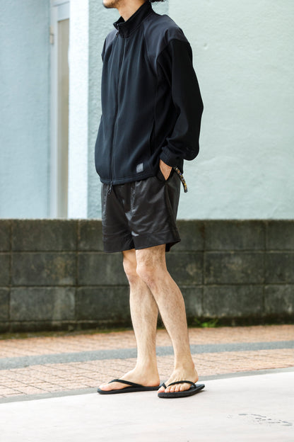 Willow Pants / P-007 Leather Shorts - Black(Punching Leather)