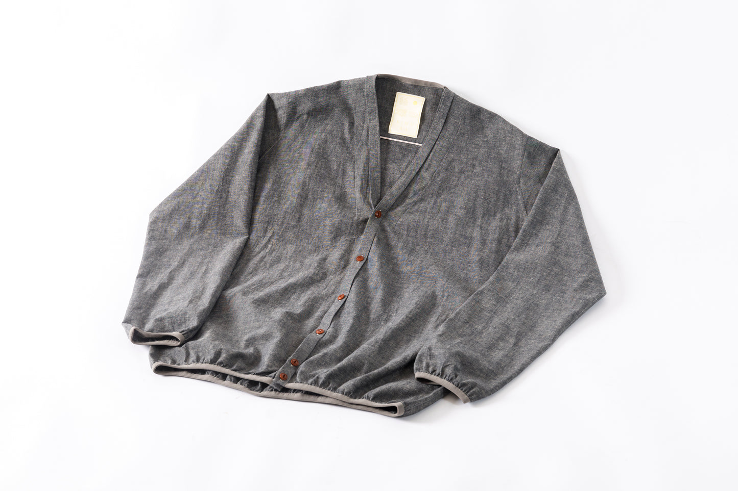 KIMURA /  narrowing cardigan - Black Chambray