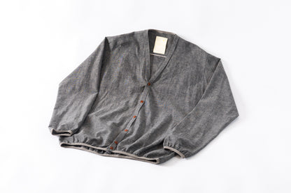 KIMURA /  narrowing cardigan - Black Chambray