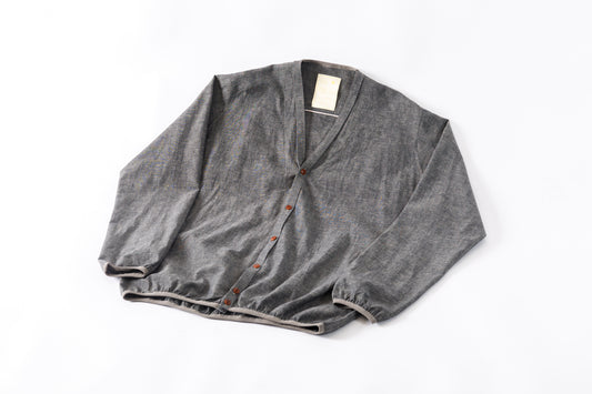 KIMURA /  narrowing cardigan - Black Chambray