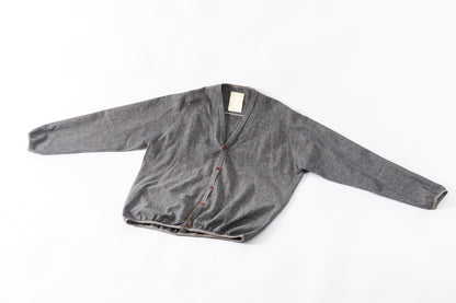KIMURA /  narrowing cardigan - Black Chambray