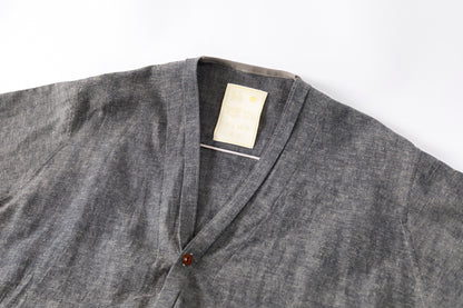 KIMURA /  narrowing cardigan - Black Chambray