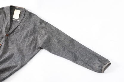 KIMURA /  narrowing cardigan - Black Chambray