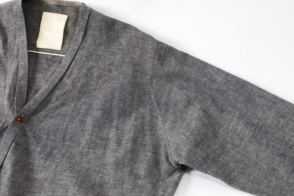 KIMURA /  narrowing cardigan - Black Chambray