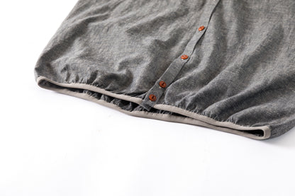 KIMURA /  narrowing cardigan - Black Chambray