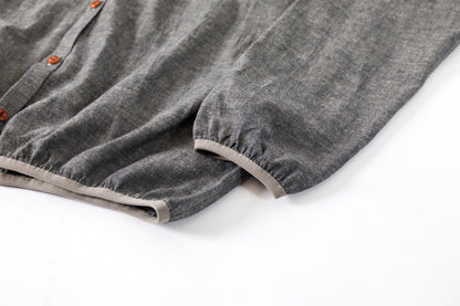KIMURA /  narrowing cardigan - Black Chambray