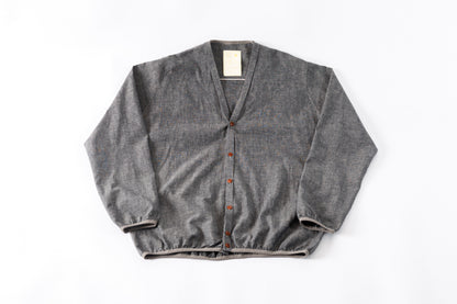 KIMURA /  narrowing cardigan - Black Chambray