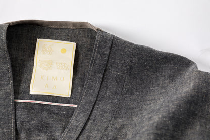 KIMURA /  narrowing cardigan - Black Chambray