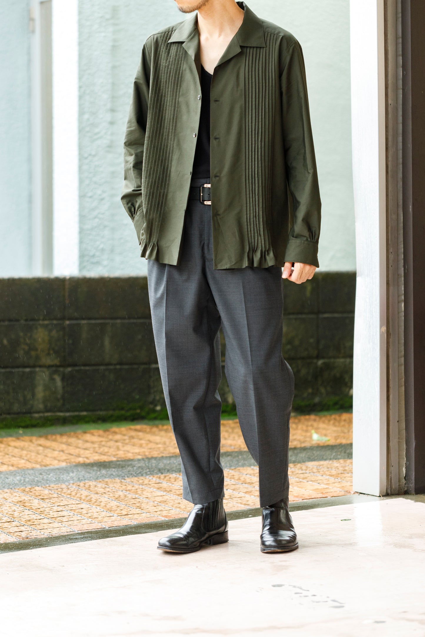 KIMURA /  Tuck Cuba Shirt(L/S) - DGR