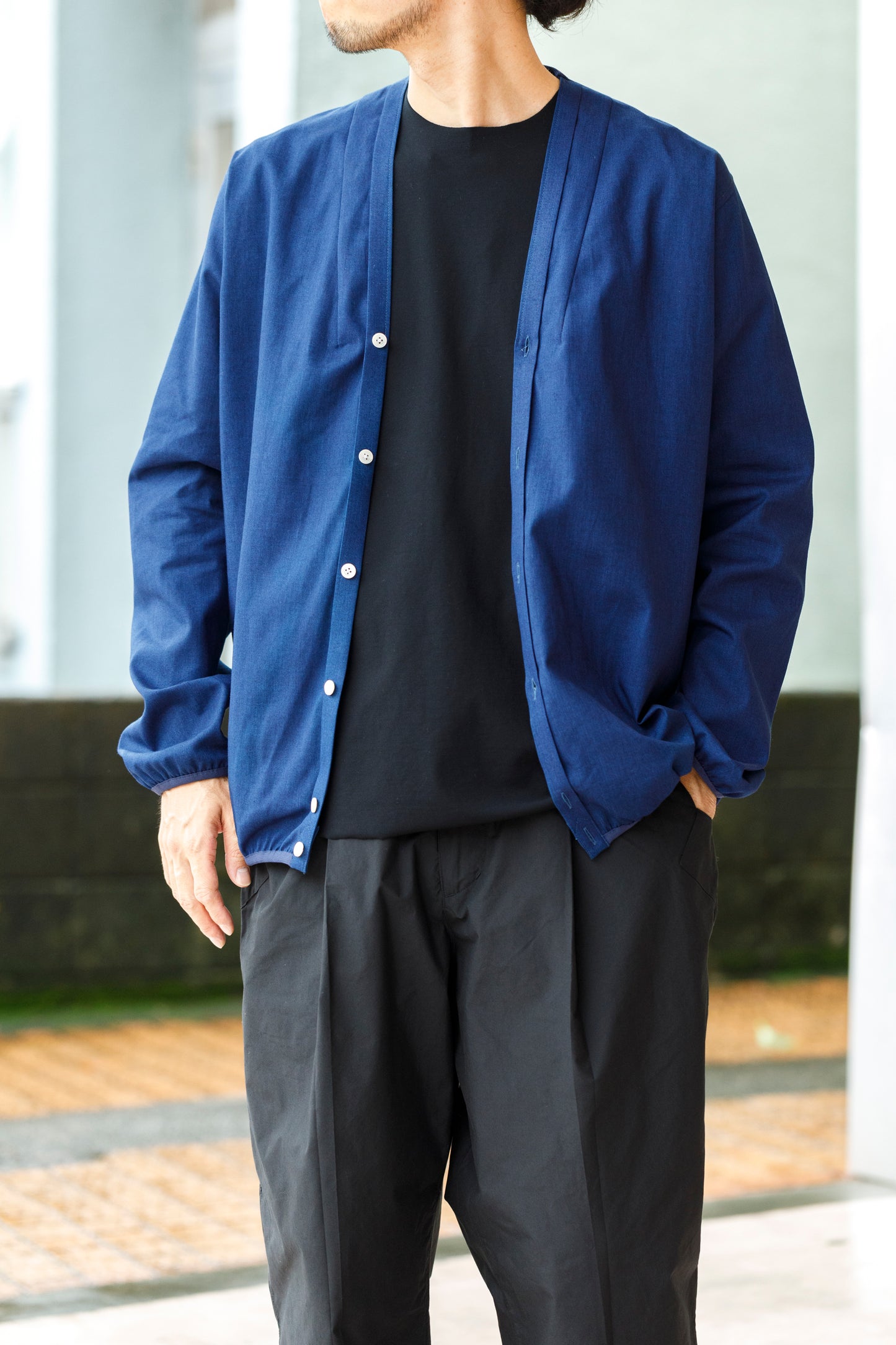 KIMURA /  Narrowing Cardigan - Indigo × Indigo