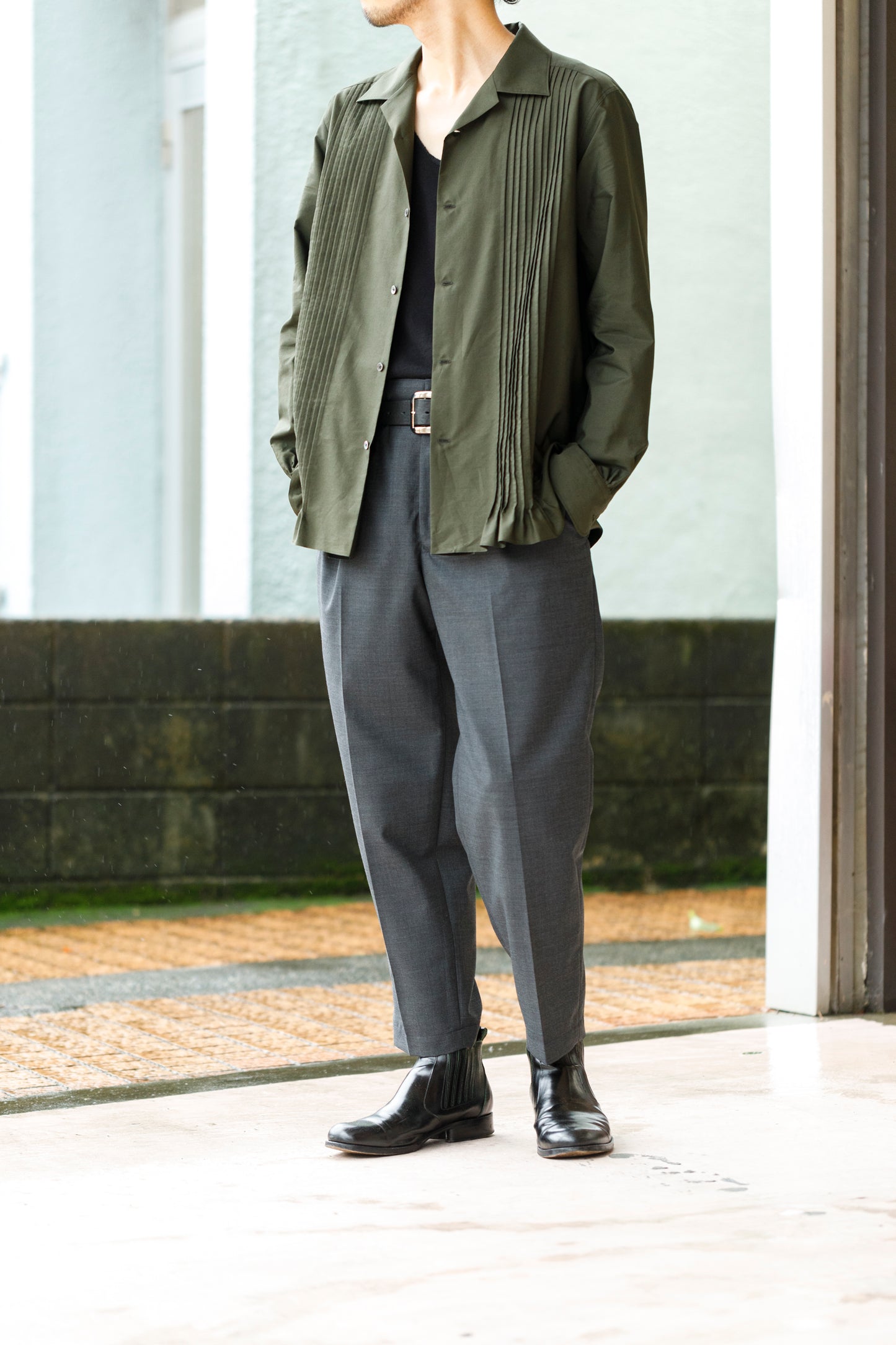 KIMURA /  Tuck Cuba Shirt(L/S) - DGR