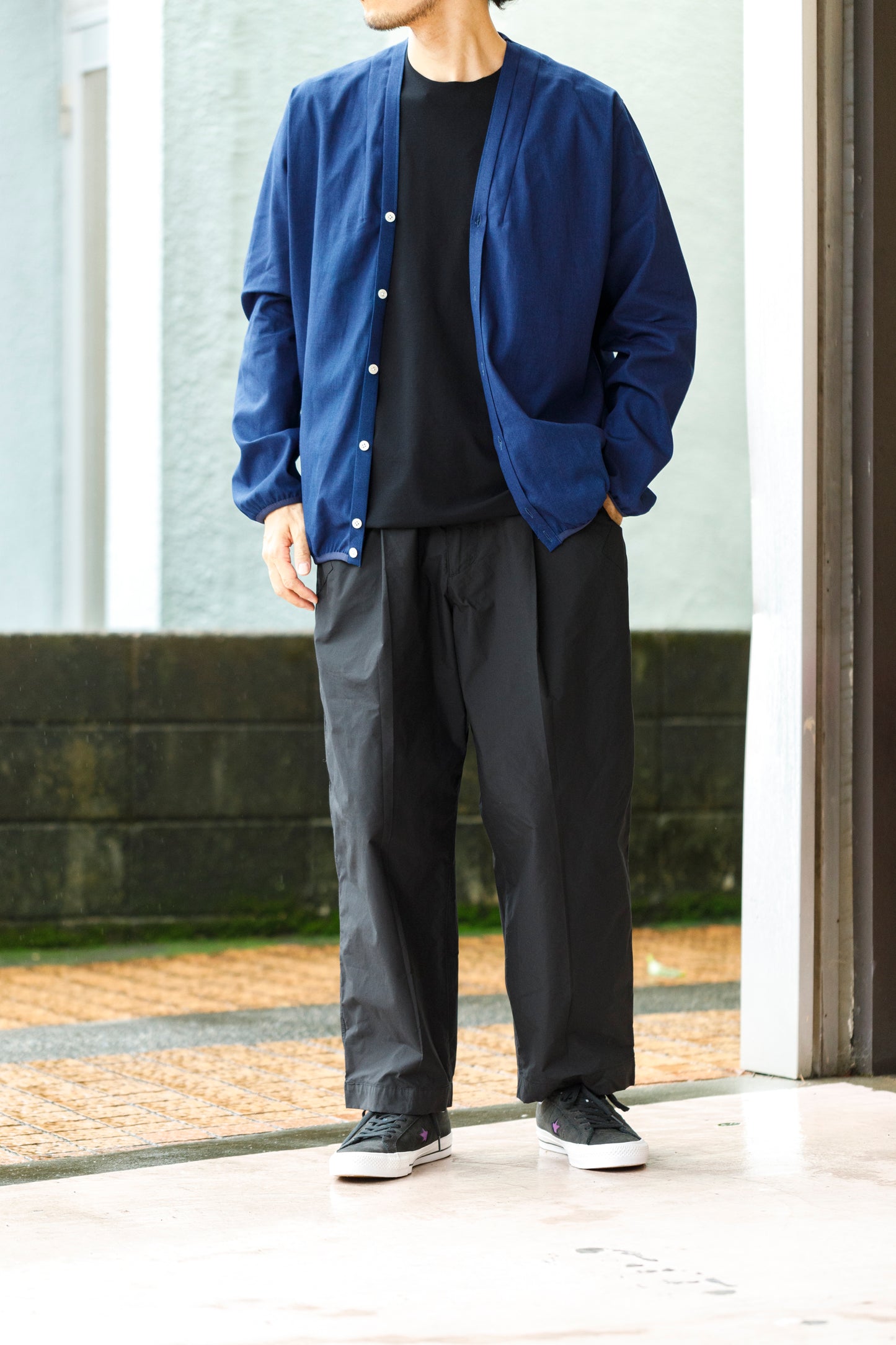 KIMURA /  Narrowing Cardigan - Indigo × Indigo