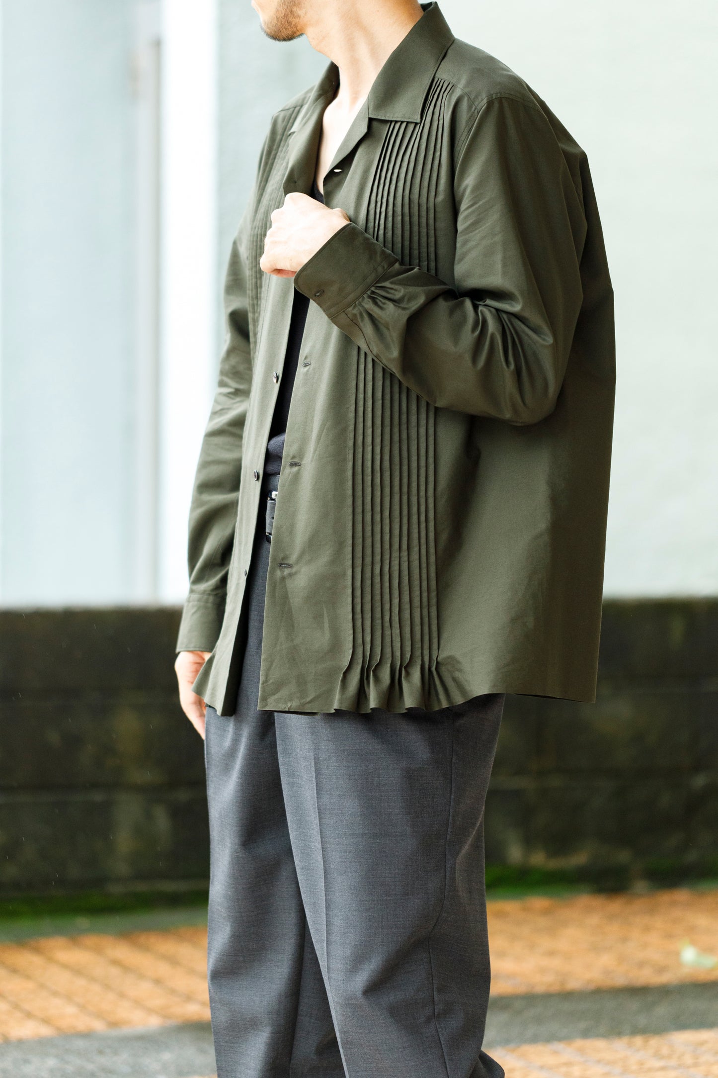 KIMURA /  Tuck Cuba Shirt(L/S) - DGR