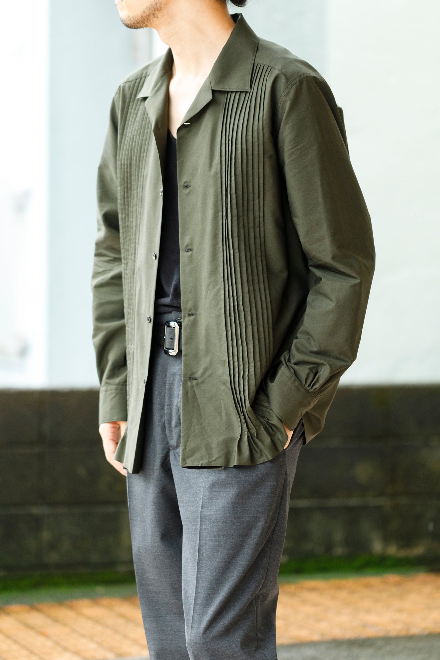 KIMURA /  Tuck Cuba Shirt(L/S) - DGR