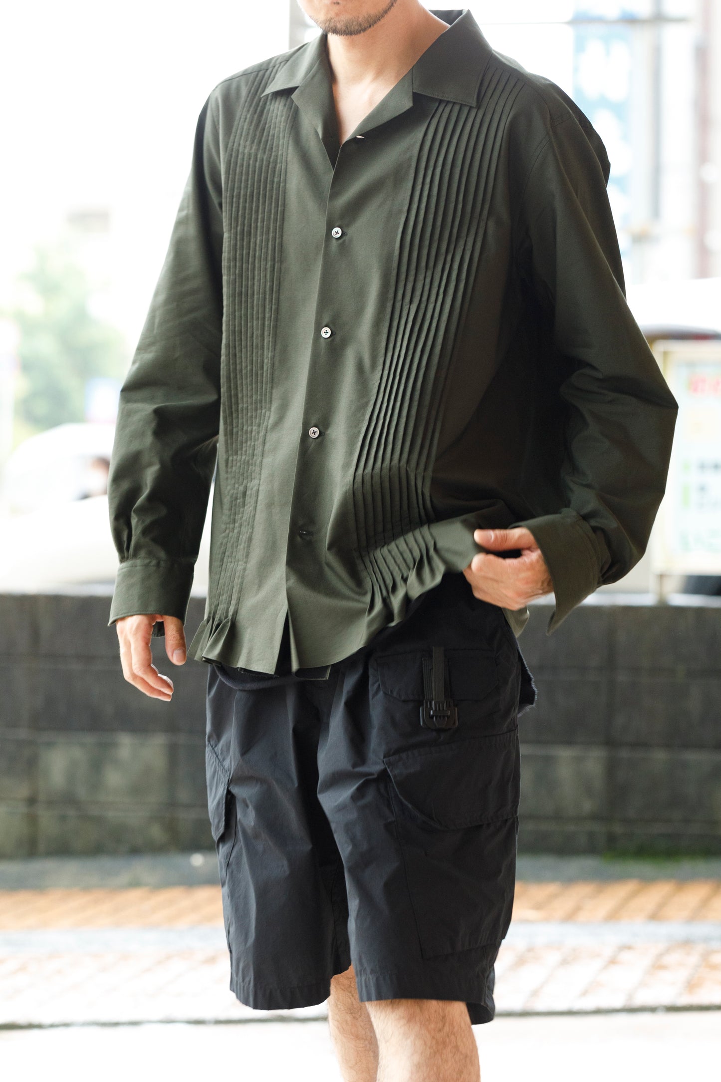 KIMURA /  Tuck Cuba Shirt(L/S) - DGR