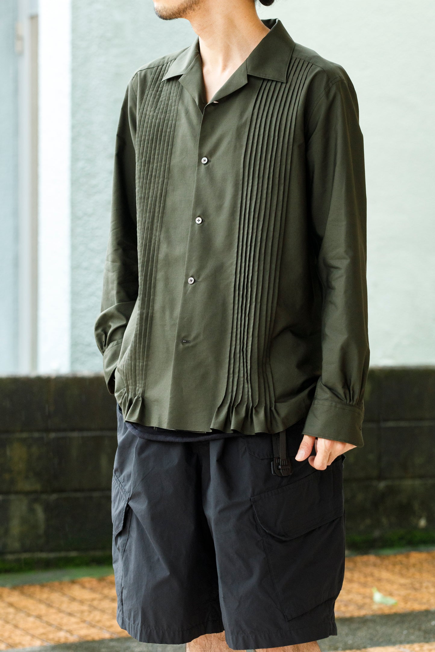 KIMURA /  Tuck Cuba Shirt(L/S) - DGR