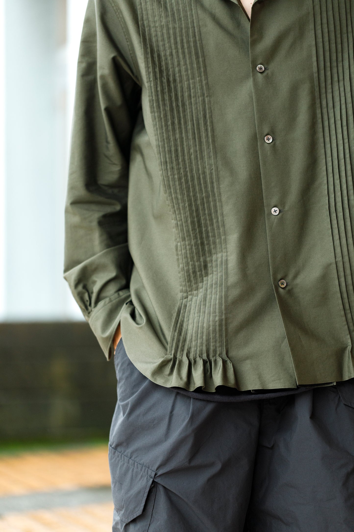 KIMURA /  Tuck Cuba Shirt(L/S) - DGR