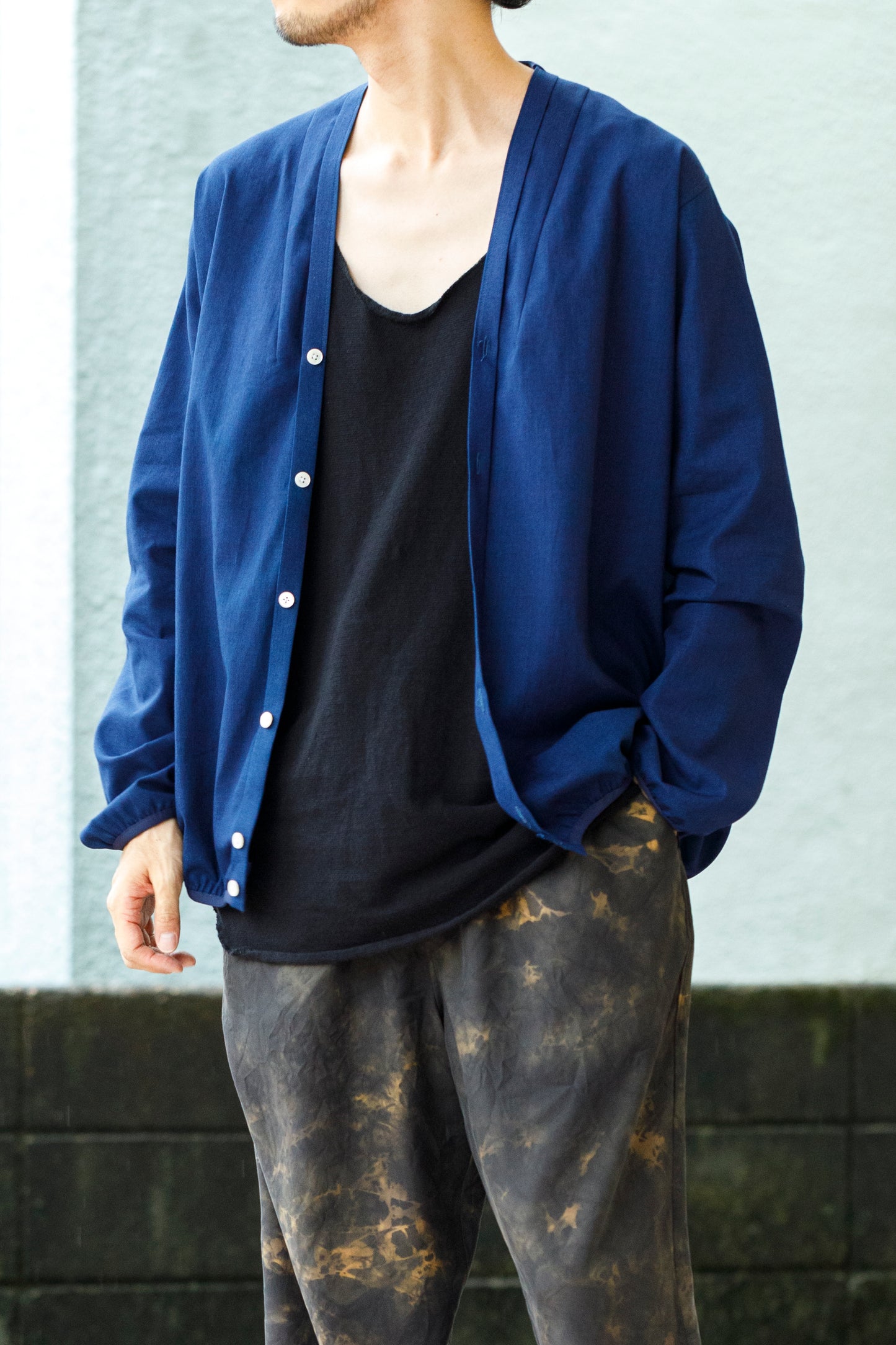 KIMURA /  Narrowing Cardigan - Indigo × Indigo