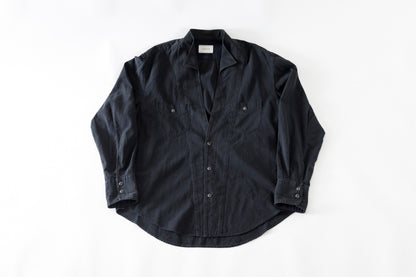 SARTO / LIGHT SELVAGE DENIM WING COLLAR SHIRT - WASHED BLACK