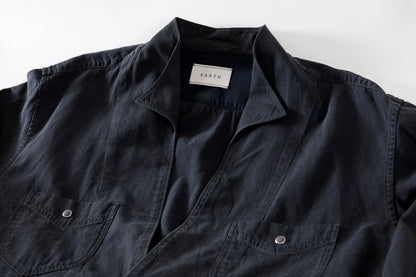 SARTO / LIGHT SELVAGE DENIM WING COLLAR SHIRT - WASHED BLACK
