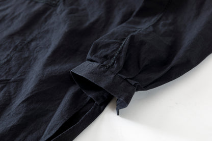 SARTO / COTTON CHANMBRAY EMBROIGERY SHIRT - BLACK