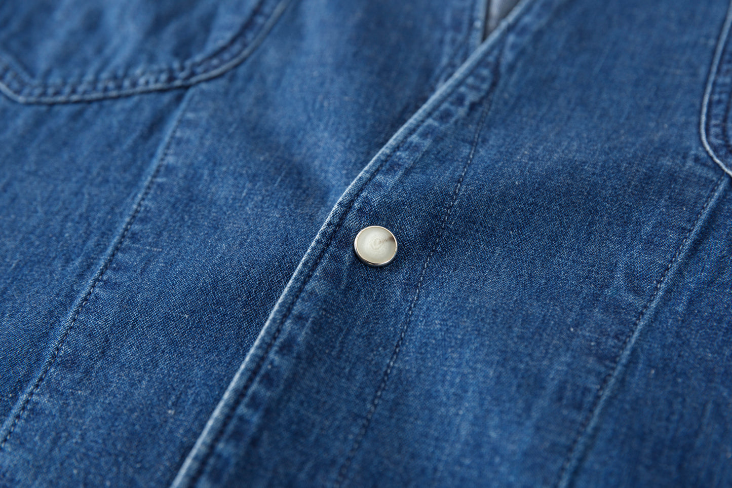 SARTO / LIGHT SELVAGE DENIM WING COLLAR SHIRT - WASHED INDIGO