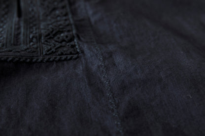 SARTO / COTTON CHANMBRAY EMBROIGERY SHIRT - BLACK