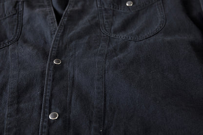 SARTO / LIGHT SELVAGE DENIM WING COLLAR SHIRT - WASHED BLACK