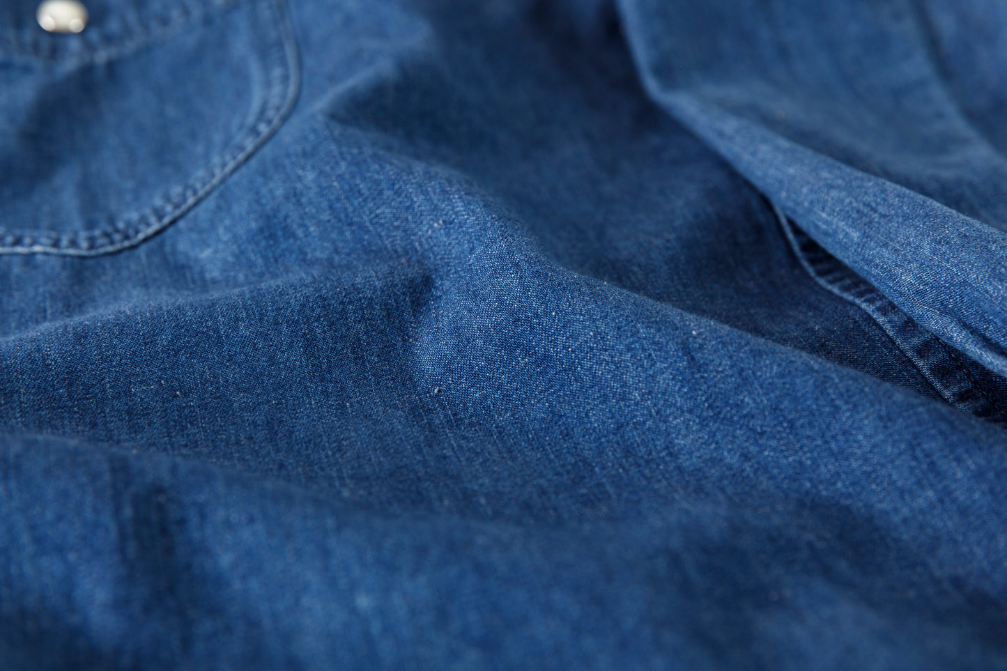 SARTO / LIGHT SELVAGE DENIM WING COLLAR SHIRT - WASHED INDIGO