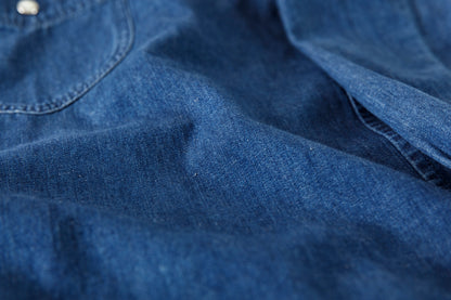 SARTO / LIGHT SELVAGE DENIM WING COLLAR SHIRT - WASHED INDIGO