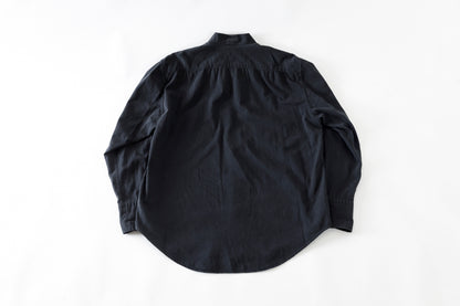 SARTO / LIGHT SELVAGE DENIM WING COLLAR SHIRT - WASHED BLACK