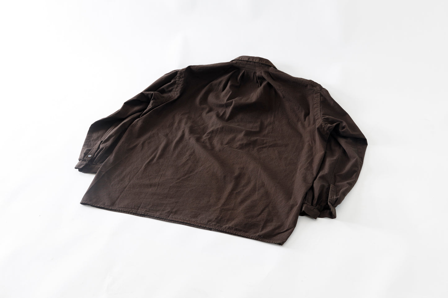 SARTO / COTTON CHANMBRAY EMBROIGERY SHIRT - DARK BROWN